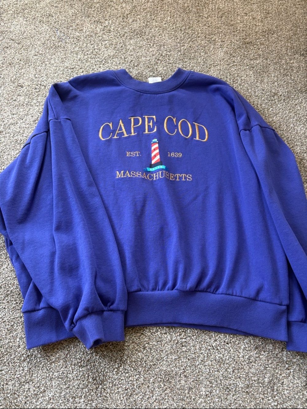Cape Cod Massachusetts Blue Crewneck Sweatshirt